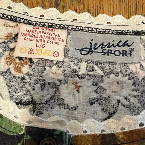 JESSICA SPORT vintage floral sleeveless top - L - Picture 2 of 8